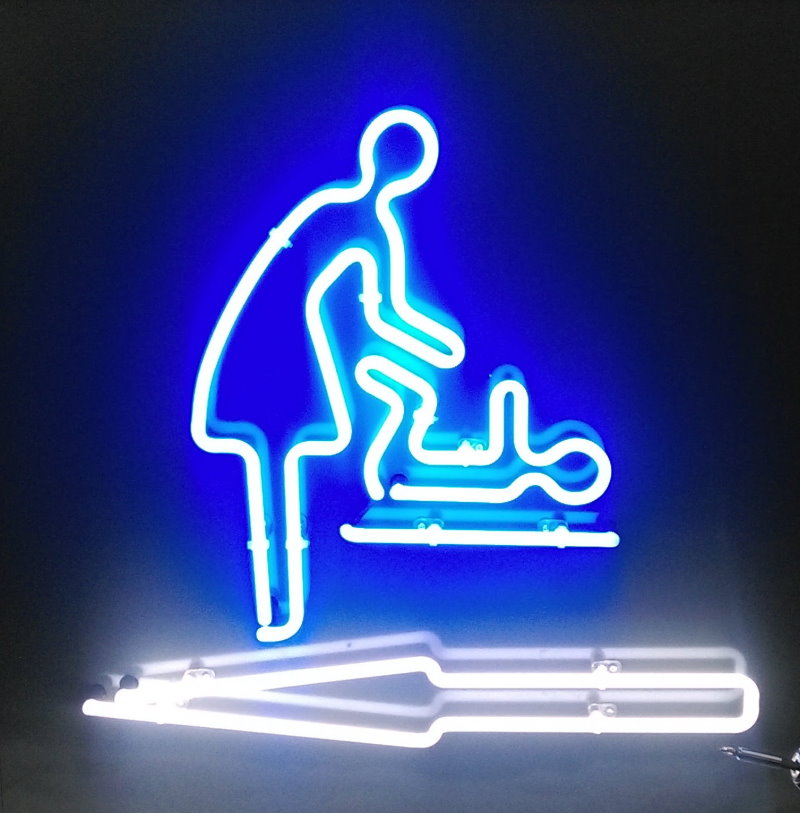 pelenkázó - neon tájékoztató világító tábla