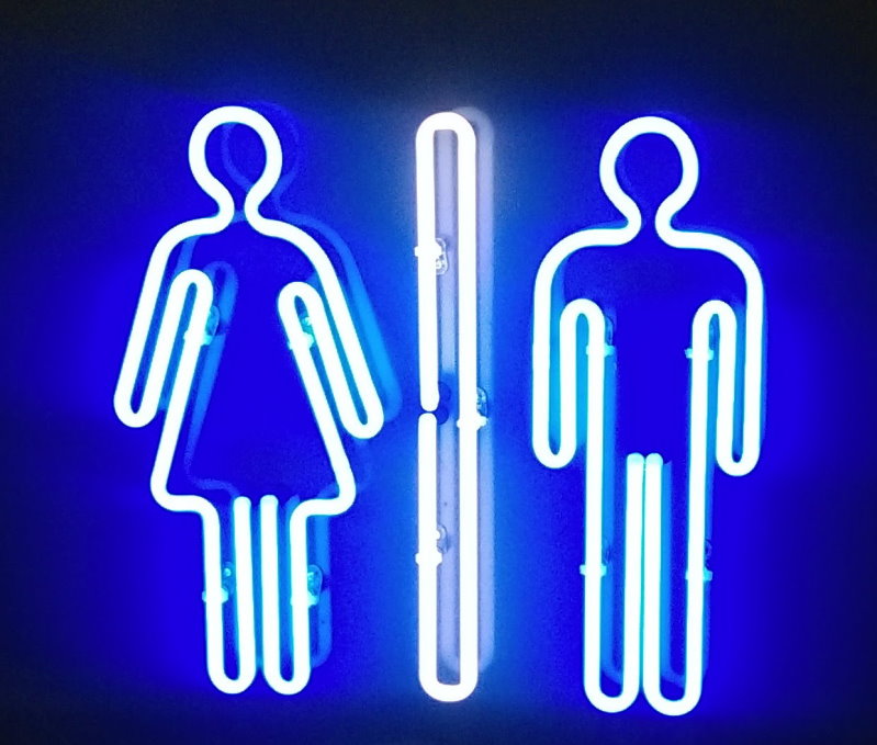 Toalett - neon tájékoztató világító tábla